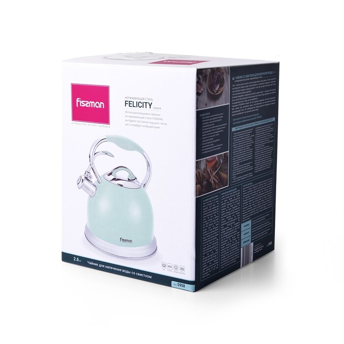Чайник для плити Fissman зі свистком FELICITY 2,6 л (5958)
