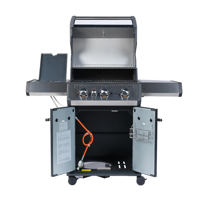 Газовый гриль SANTOS S-301 Black, с боковой горелкой, черный 900235 Код: 010949