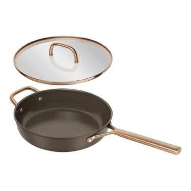 Сковорода для тушкування зі скляною кришкою 28 см, коричнева Milano Zwilling