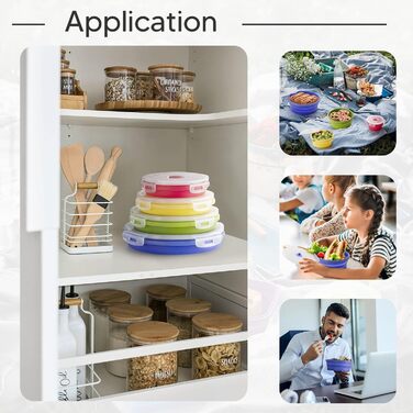 Круглые силиконовые складные контейнеры 4 шт Virklyee