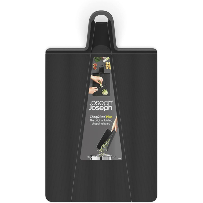 Дошка обробна складана 45 x 26 см з ручкою, чорна Chop2Pot Plus Joseph Joseph