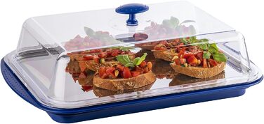 Предметів Високоякісний набір лотків, що складається з міцної оболонки, підноса з нержавіючої сталі, двох батарей охолодження та витяжки для зберігання продуктів, транспортування та перенесення вантажів із силікону, (синій), 6