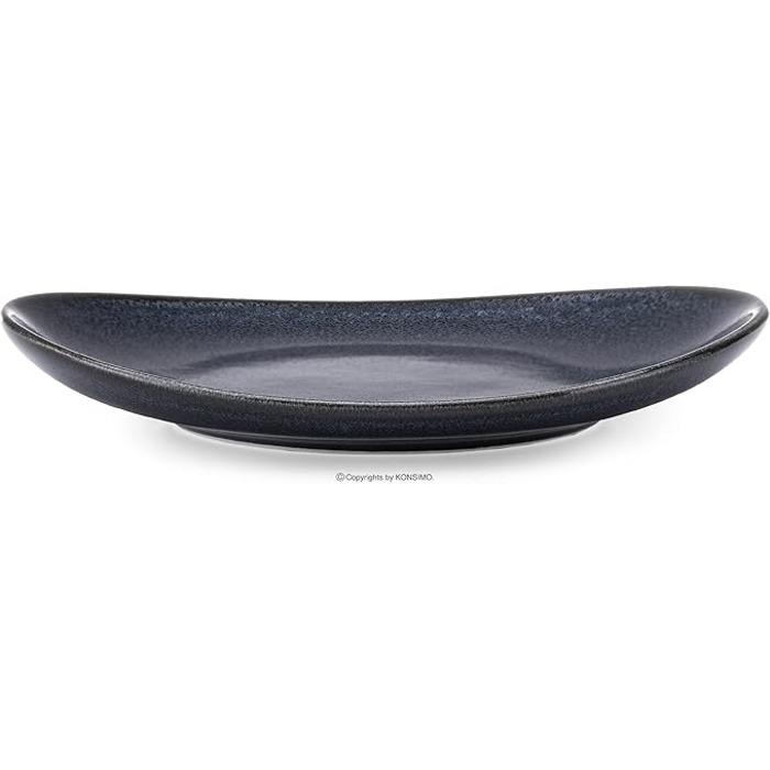 Тарелки для завтрака на 6 человек 15 x 13 см, черные Konsimo