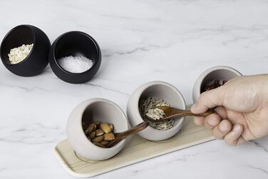 Сервировочный набор Moon - набор из 2 предметов 1 меламиновая миска (Ø 19 см) 1 откидная крышка с силиконовым уплотнителем, (бетонно-серый, Ø 8 см)