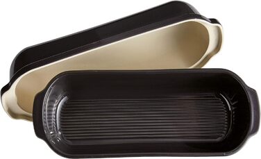 Керамічна форма для хліба в сільському стилі, червона, 39 x 16,5 x 15 см (вугілля, одинарна), 349503 -