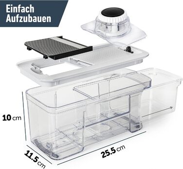 Овочерізка мандоліна, овочерізка, нарізка для огірків, нарізка для цибулі, картоплерізка, фрукторізка, терка для овочів та сиру, різак для жульєну (все в 1, білий)