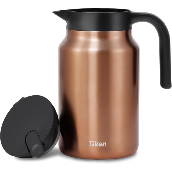 Термоглечик для кави 1,5 л з двостінної нержавіючої сталі, мідний Tiken
