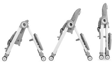 Детский стульчик для кормления с 4 колесами и функцией тормоза от 6 месяцев светло-серый Momi