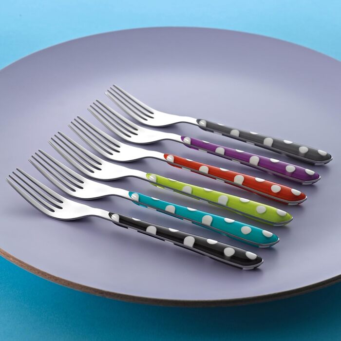 Столові прибори Amefa ECLAT, столові прибори на 4 персони, нержавіюча сталь з високоякісною пластиковою ручкою, ваги в пунктир, 16 шт. (Mnagre 32 couverts pour 8 personnes, скрипка)