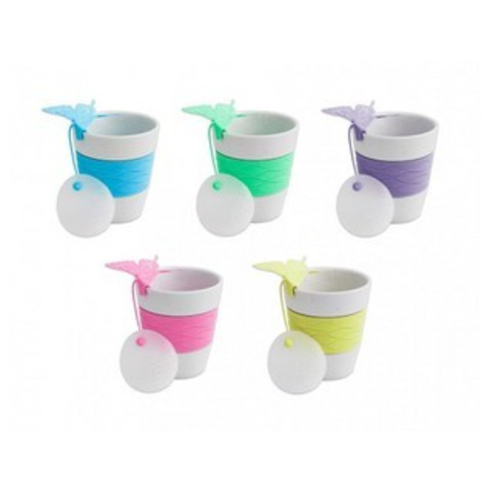 Стакан Fissman 280 мл с ситечком для заваривания чая БАБОЧКА (9320)