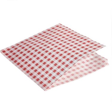 Пакеты бумажные 17,5х17,5 см жиронепроницаемые, клетка красная, GenWare