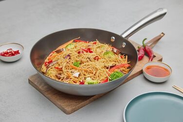 І сковорода вок Iron-Star Залізна сковорода без покриття 28 см приблизно 3,30 л, 1460-28