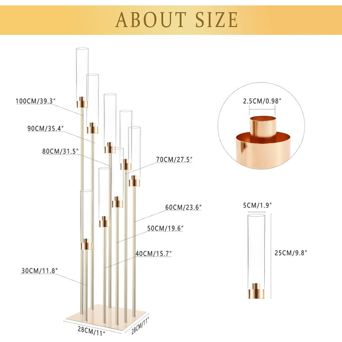 Високі підлогові свічники, 8-ручний 114 см LoveCat