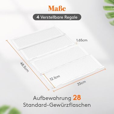 Органайзер для спецій пластиковий розсувний, 41,9 x 40 x 3,7 см, прозорий Lifewit