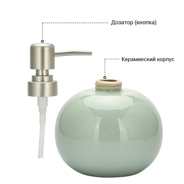 Дозатор рідкого мила Fissman 300 мл, стакан 290мл і мильниця в наборі (9508)