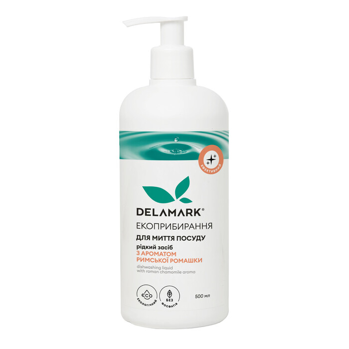 Засіб для миття посуду з ефірною олією римської ромашки 500 мл Delamark