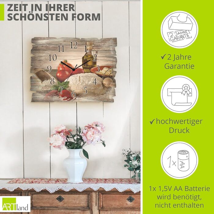 Настінний годинник прямокутний 40 x 30 см ARTLAND