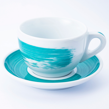 38446 Чашка cappuccino large 260 мл Green stroke B 'Verona Millecolori Hand Painted Brush stroke B G