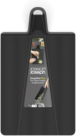 Дошка обробна складана 45 x 26 см з ручкою, чорна Chop2Pot Plus Joseph Joseph