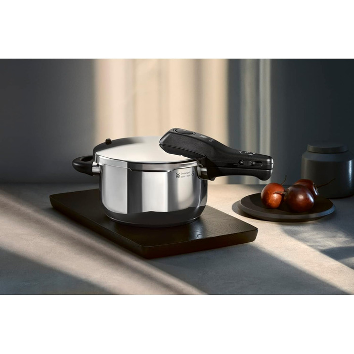 Л, скороварка, большой сигнал приготовления, 2 уровня приготовления, семная ручка крышки, нержавеющая сталь Cromargan (скороварка скороварка 22 см), 6,5