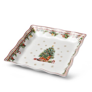 Блюдо Fissman NEW YEAR 22х22 см фарфор квадратный (13822)