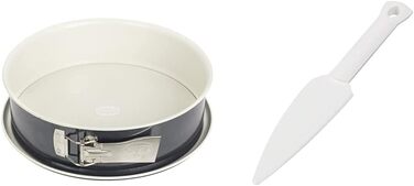 Сковорода Dr. Oetker Springform Ø 28 см BACK-TREND, форма для торта з плоским дном, кругла форма для випічки зі сталі з армованим керамікою антипригарним покриттям (колір крем/антрацит), кількість (пучок з розпушувачами, білий, )