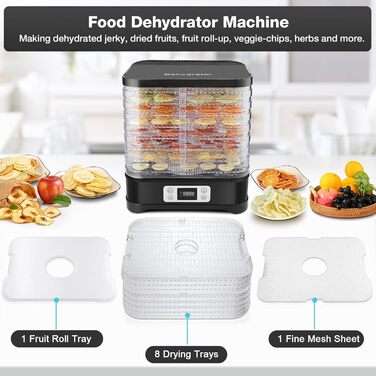 Дегідратор на 8 полиць, 400 Вт чорний COOCHEER