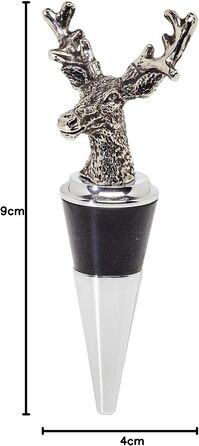 Набір із 3 пробок для пляшок з підставкою, олень, лисиця, фазан,  нержавіюча сталь EDZARD