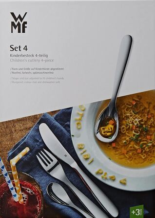 Дитячі столові прибори WMF, іменне гравіювання гномів 4 шт. и, від 3-х років, Cromargan полірована нержавіюча сталь, можна мити в посудомийній машині, з гравіюванням, подарунки на хрестини, подарунки на хрещення, дитячі столові прибори з іменним гравіюван