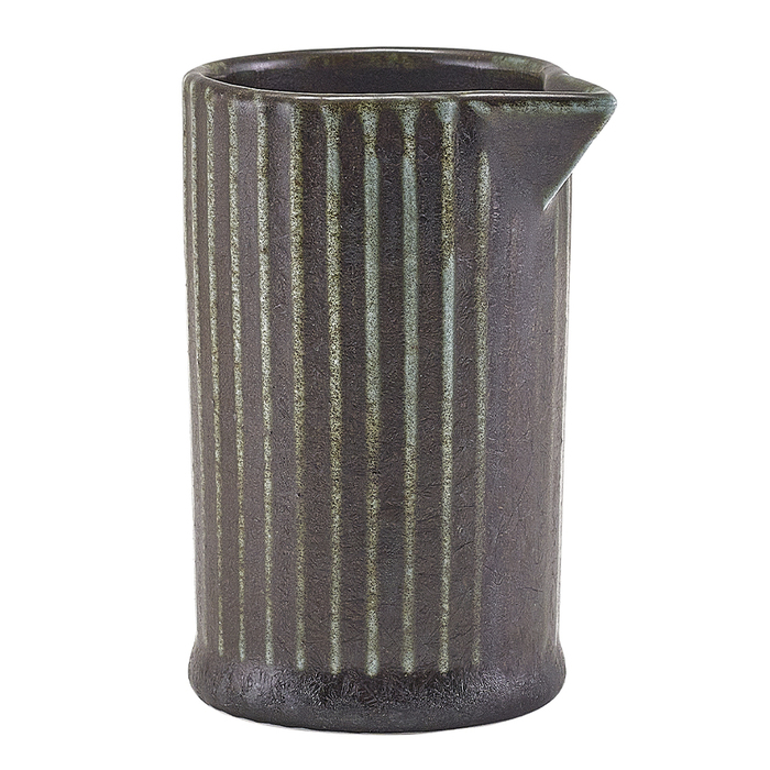 Молочник 100 мл, Terra Porcelain Black Fluted, GenWare