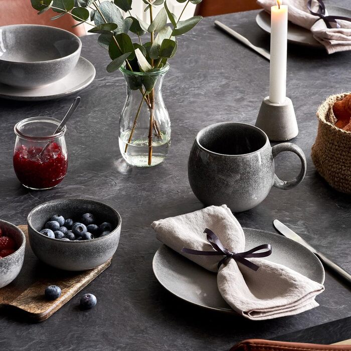 Набор посуды Misty Cliff 24 предм., Столовый сервиз из керамогранита на 4 персоны (набор чашек из 2 шт.)