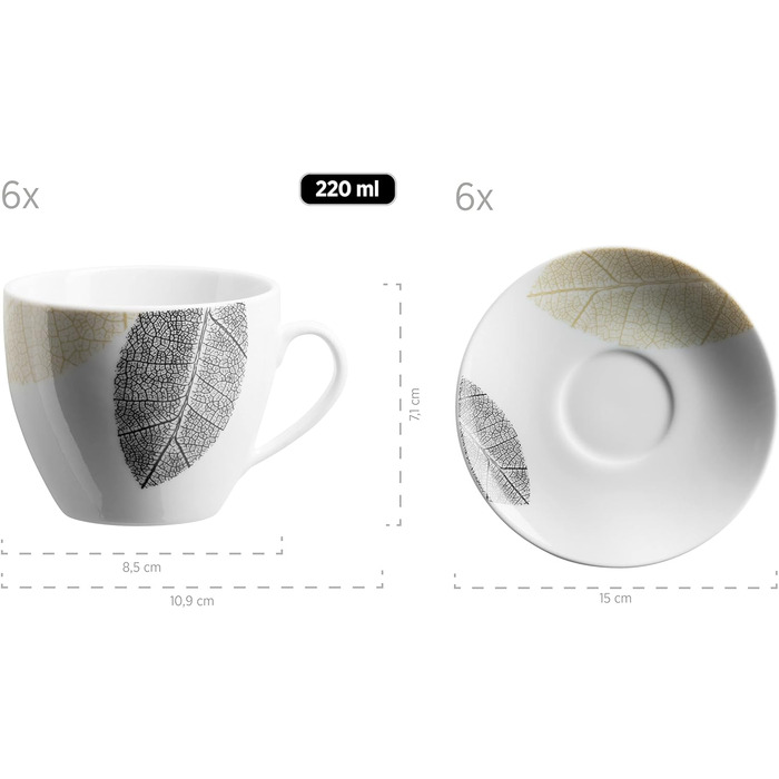 Набір посуду на 6 персон 30 предметів порцеляна білий MÄSER