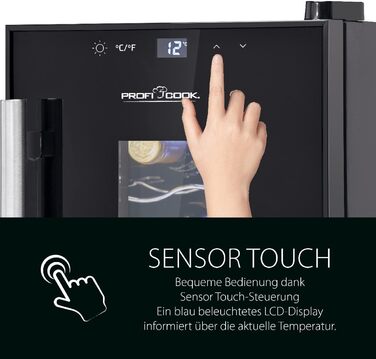 Винний холодильник до 6 пляшок чорний Profi Cook