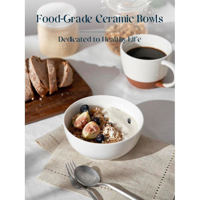 Набір з 4 мисок для супу 650 мл, білий DOWAN