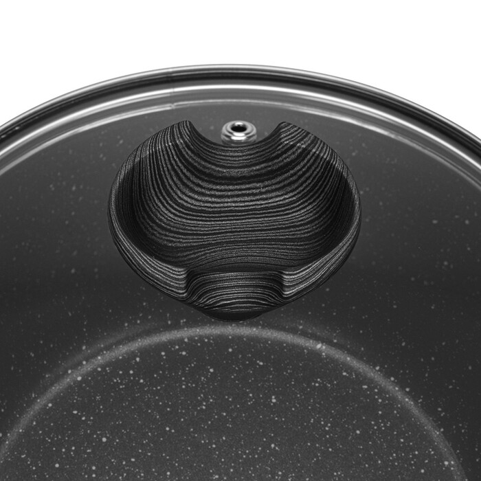 Ковш Fissman 18x9 см/1,9 л ANGELA со стеклянной крышкой алюминий с антипригарным покрытием (14605)