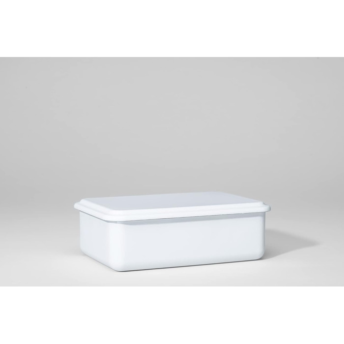 Контейнер для зберігання з кришкою, 23x15x7см, емаль, дизайн SERVE STORE, ШАВЛІЯ ЗЕЛЕНА, вага 0,63 кг, LBH 23,4 x 15,7 x 7 см (білий), 0417-126