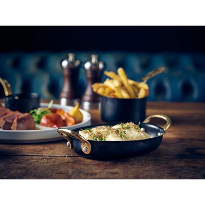 Сковорода для подачи 16.5*12.5 см, 350 мл, овальная, металлическая, Black Vintage Steel, GenWare