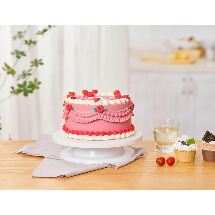 Обертова підставка для торта 28 см біла Comforty