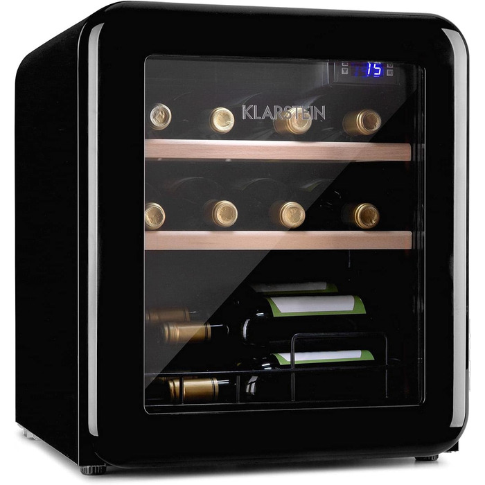 Винний холодильник до 12 пляшок чорний Klarstein