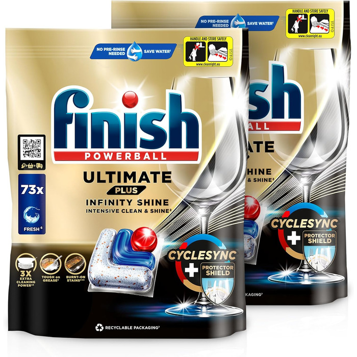 Таблетки для посудомийної машини 146 капсулили Ultimate Plus Infinity Shine Finish