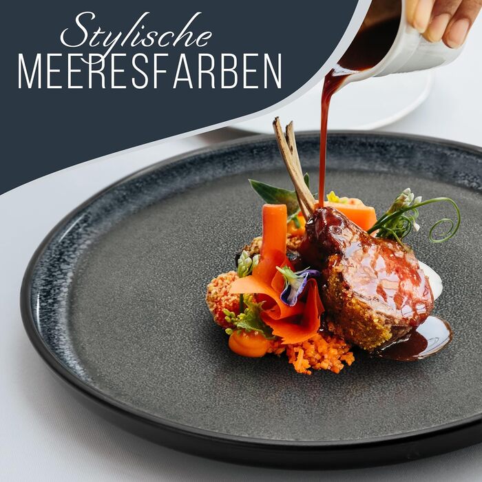 Набір посуду з керамограніту на 6 персон, 24 предмети, чорний/сірий Ibiza Pure Living