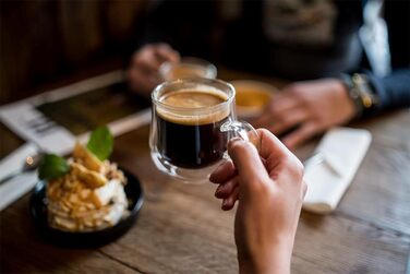 Консимо. Кофейные бокалы с двойными стенками Бокалы для коктейлей Стаканы для воды Стакан для чая Чашка для чая - Прозрачный набор из 2 шт. (Bolla, 250 мл)