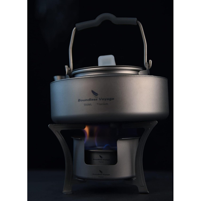 Титанова спиртоварка Спиртоварка Алкогольний обігрівач Кемпінг Дров'яна піч з підставкою Вулична туристична піч Туристична піч Виживання Трекінг Аксесуари для походів (Ti2013c Алкогольний обігрівач і підставка)