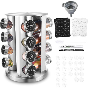 Стійка для спецій з 16 круглими банками для спецій Miorkly