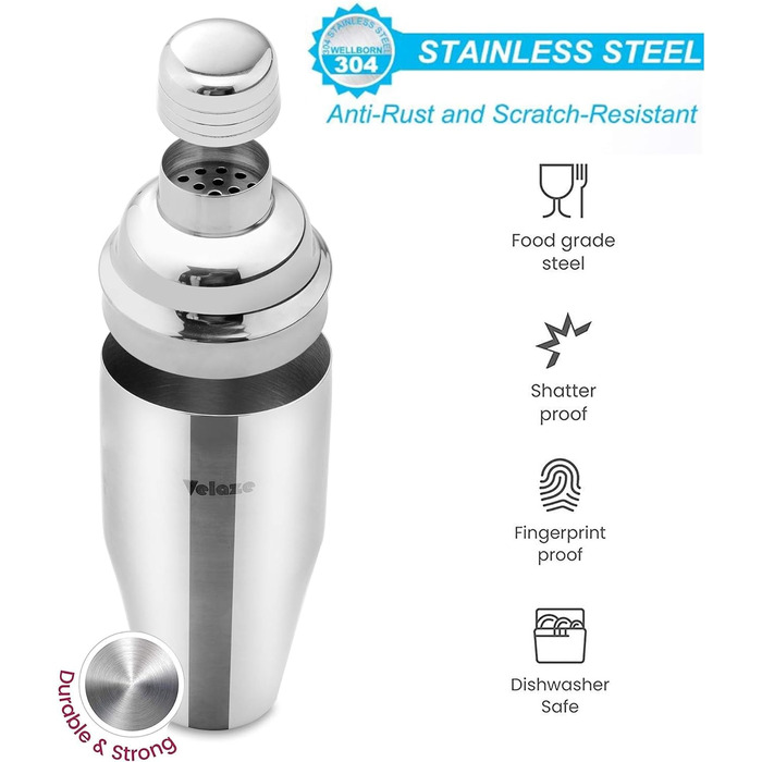 Набір шейкерів для коктейлів 10 предметів Velaze