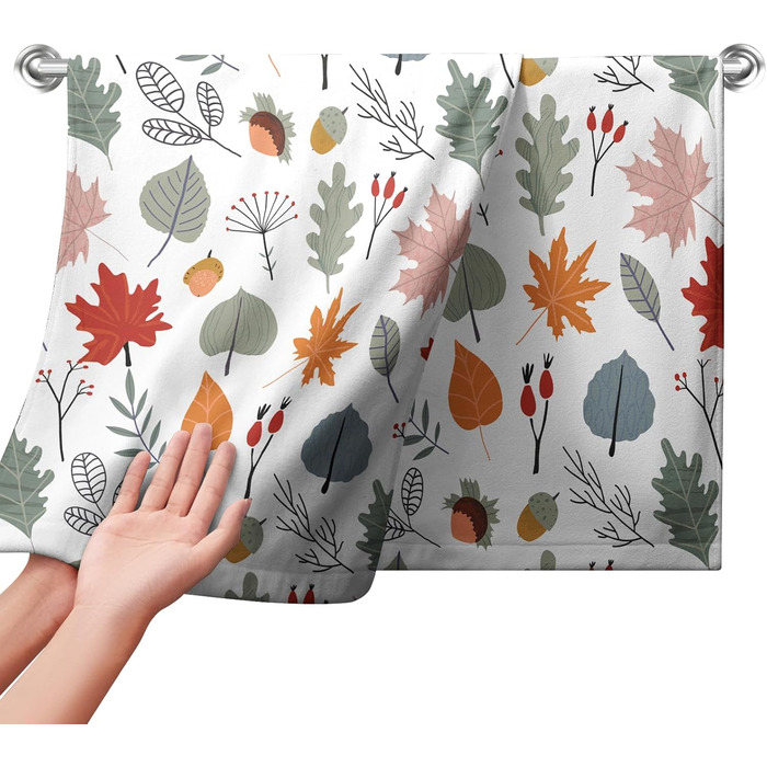 Різдвяні кухонні рушники Kwlegh, рушник для рук, різдвяна ялинка, цукерка-тростина, сніжинка, рушник для пальців, набір з 2 шт. , милий чоловічий банний рушник, високопоглинаючі рушники, 36 x (осіння рослина)