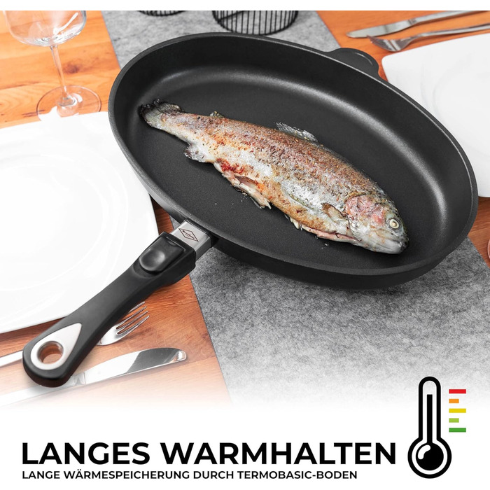 Сковорода для рыбы со стеклянной крышкой MaxxGoods