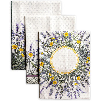 Набір із 3 багатоцільових кухонних рушників Maison d&39 Hermine Rural Christmas, 100 бавовна Барні рушники День подяки/Різдво (50 см x 70 см) (Фанні Лавандова)