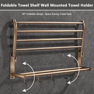 Вінтажний латунний тримач для рушників 50 х 25 х 15 см Generisch