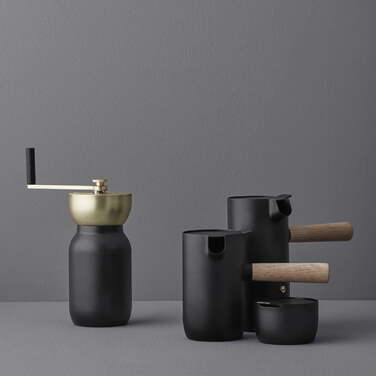 Кавомолка, золото / чорний Collar Stelton